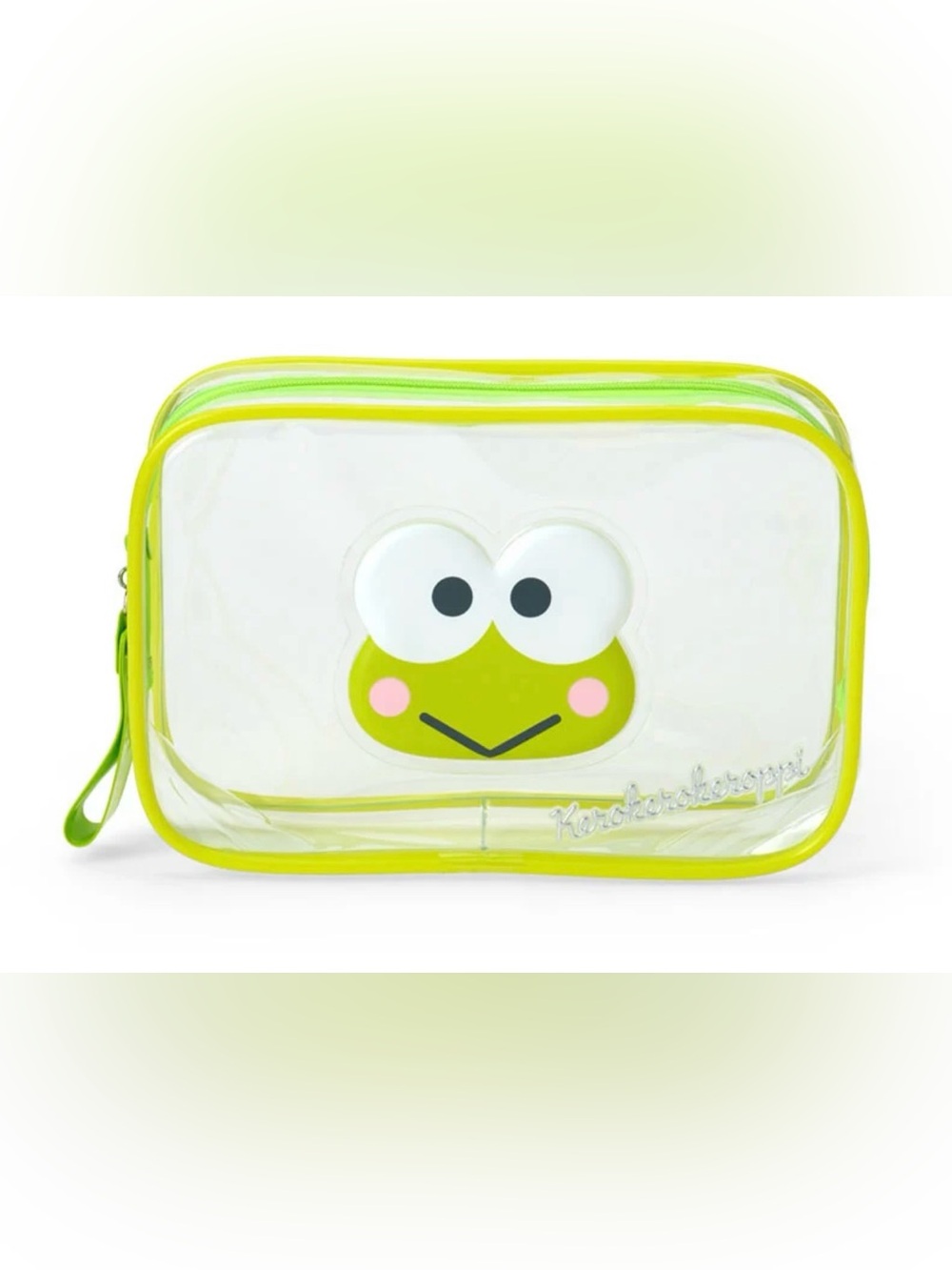 Kero Keroppi Clear Bag Pouch Makeup Bag Travel Case Beach Bag Pool Bag NWT